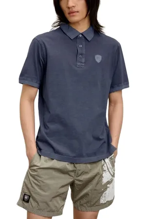 Blauer Polo Devitt manica corta in cotone