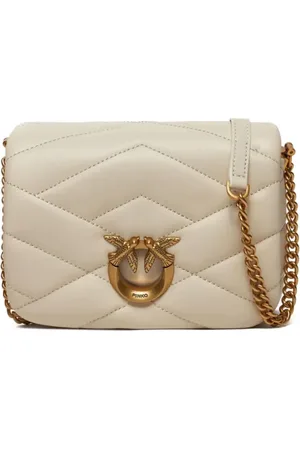Pinko Borsa a tracolla Love Click Puff Baby in nappa panna oro