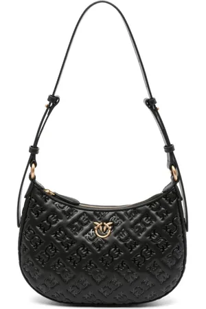 Pinko Borsa Half Moon Mini in pelle con logo imprimè