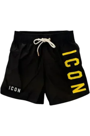 Icon Brand Boxer mare con stampa logo giallo