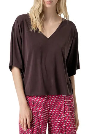 SURKANA T-shirt scollo a V misto modal
