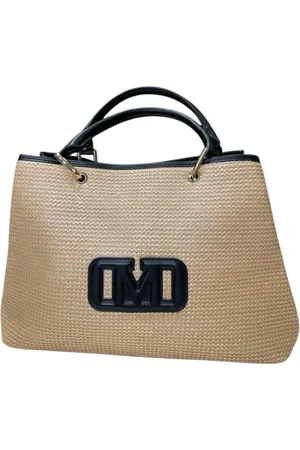MARC ELLIS Borsa a mano in rafia beige nero