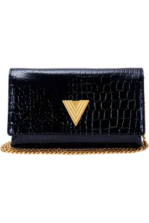 VICOLO Pochette in ecopelle effetto coccodrillo con tracolla