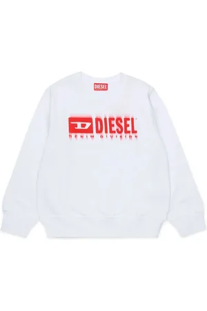 Diesel Felpa in cotone con stampa logo rosso