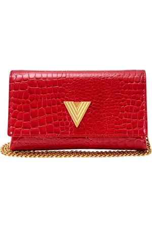 VICOLO Pochette in ecopelle effetto coccodrillo con tracolla