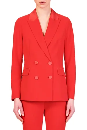 VICOLO Giacca blazer doppiopetto con dettagli satin