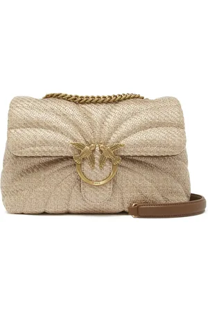 Pinko Borsa Love Puff Classic in rafia trapuntata