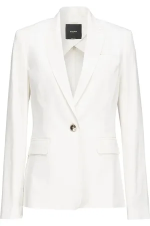 Pinko Giacca blazer Equilibrato in lino stretch latte