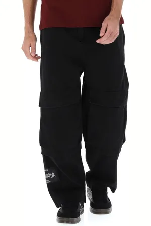 DISCLAIMER Pantaloni in gabardina con gamba larga