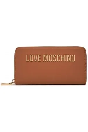 Moschino Love Moschino portafogli in ecopelle con logo marrone oro