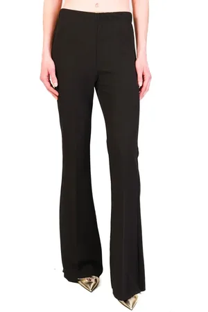 VICOLO Pantaloni a zampa in tessuto crepe