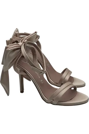 DIVINE FOLLIE Sandali alti satin con fiocco rosa cipria