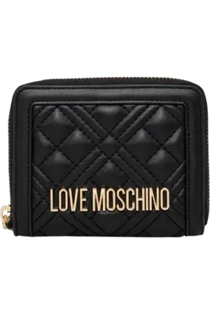 Moschino Love Moschino portafogli in ecopelle trapuntata con zip oro