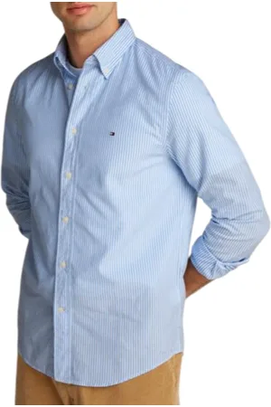 Tommy Hilfiger Camicia manica lunga a righe blu bianco