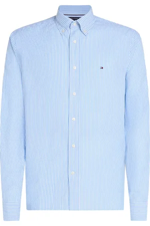 Tommy Hilfiger Camicia manica lunga a righe celeste bianco