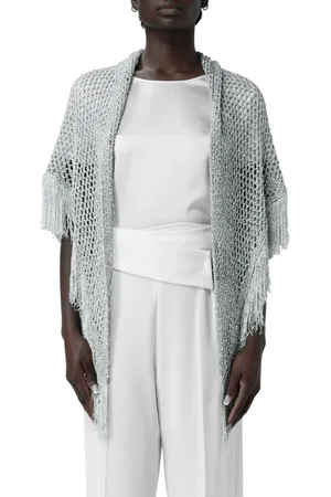 SIMONA CORSELLINI Scialle in maglia traforata con paillettes