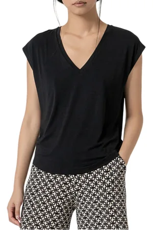 SURKANA T-shirt scollo a V in viscosa