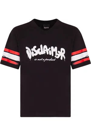 DISCLAIMER T-shirt scollo a V con maxi stampe