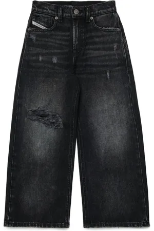 Diesel Jeans gamba larga Argjx in denim rigido lavaggio