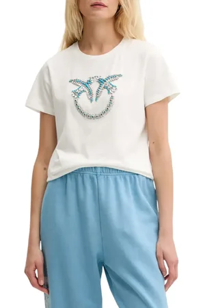 Pinko T-shirt manica corta Quentin con logo gioiello