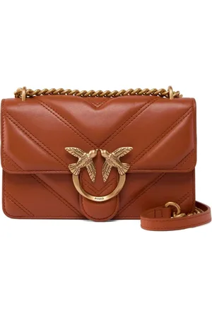Pinko Borsa Love Bag One Mini Light in nappa trapuntata color mattone