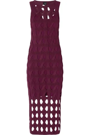 Pinko Abito Allan in maglia traforata borgogna