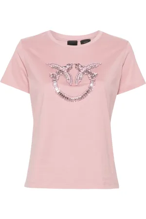 Pinko T-shirt manica corta Quentin con logo Love Birds gioiello
