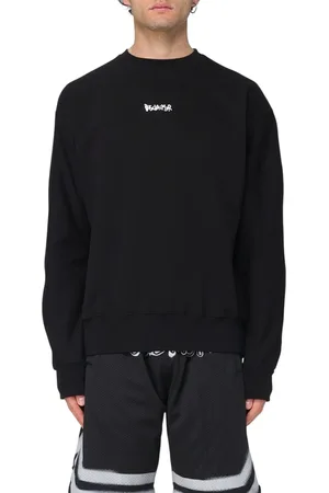 DISCLAIMER Felpa in cotone con maxi logo bianco