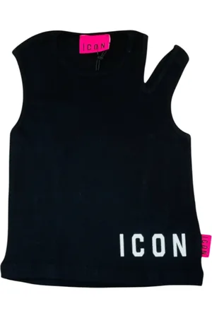 Icon Brand Top smanicato a costine con cut out