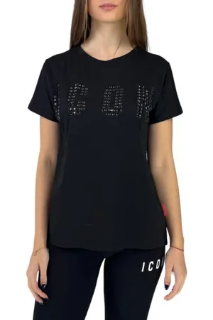 Icon Brand T-shirt manica corta con logo borchiato