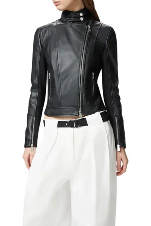 Pinko Giubbino biker in pelle e tessuto