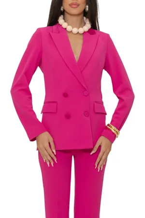 VICOLO Giacca blazer doppiopetto con dettagli satin