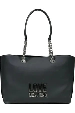 Moschino Love Moschino borsa a spalla in ecopelle con placca logo degradè
