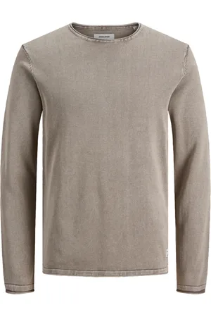 JACK & JONES Maglia girocollo in cotone tortora
