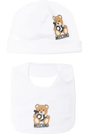 Moschino Set cappello e bavetta con stampa orsetto Toy