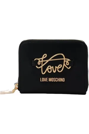Moschino Love Moschino portafogli in ecopelle con placca logo oro