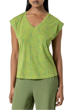 SURKANA T-shirt in fantasia con scollo a V
