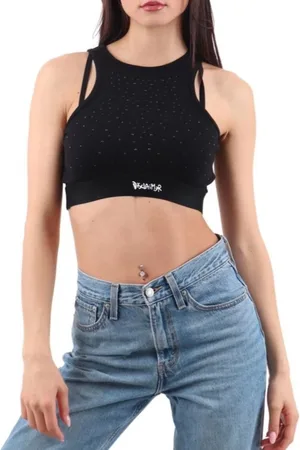 DISCLAIMER Top crop con strass