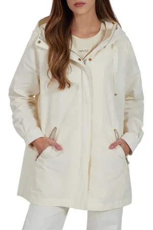 YES-ZEE Yes Zee parka leggero con cappuccio ecrù