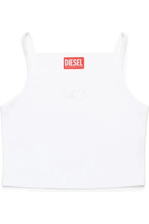 Diesel Top Trind crop con logo strass