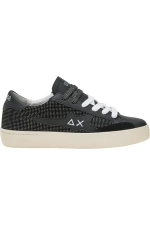 sun68 Sneakers Katy in pelle con logo glitter nere