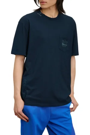 Blauer T-shirt maniche corte con taschino Greendale