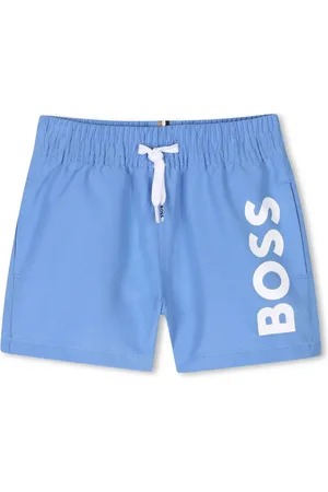 HUGO BOSS Boxer mare neonato con logo azzurro