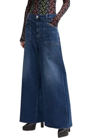 Pinko Jeans Bianca baggy gamba larga lavaggio scuro