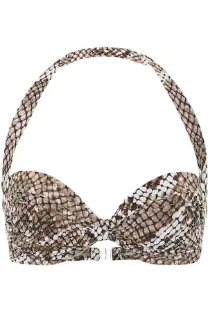 Norma Kamali Top bikini Bill a stampa pitonata