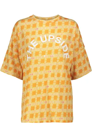The Upside T-shirt Carla a stampa in cotone e lino