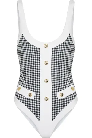 Caroline Constas Costume intero Sailor a quadri