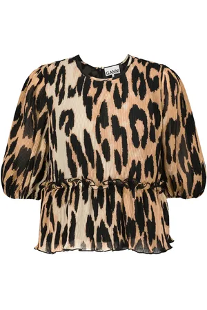 Ganni Top con stampa leopardata