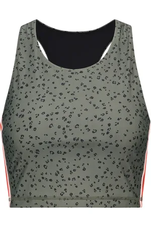 The Upside Top sportivo Bianca con stampa leopardata