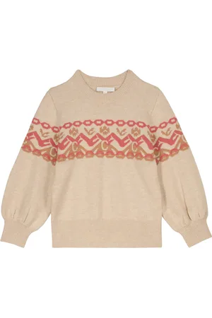 Chloé Chloé Kids Pullover in cotone e lana con intarsio